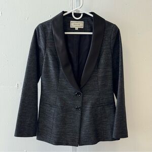 Annelore NYC Classic Career Business Casual Women's Blazer Jacket Charcoal Sz 6